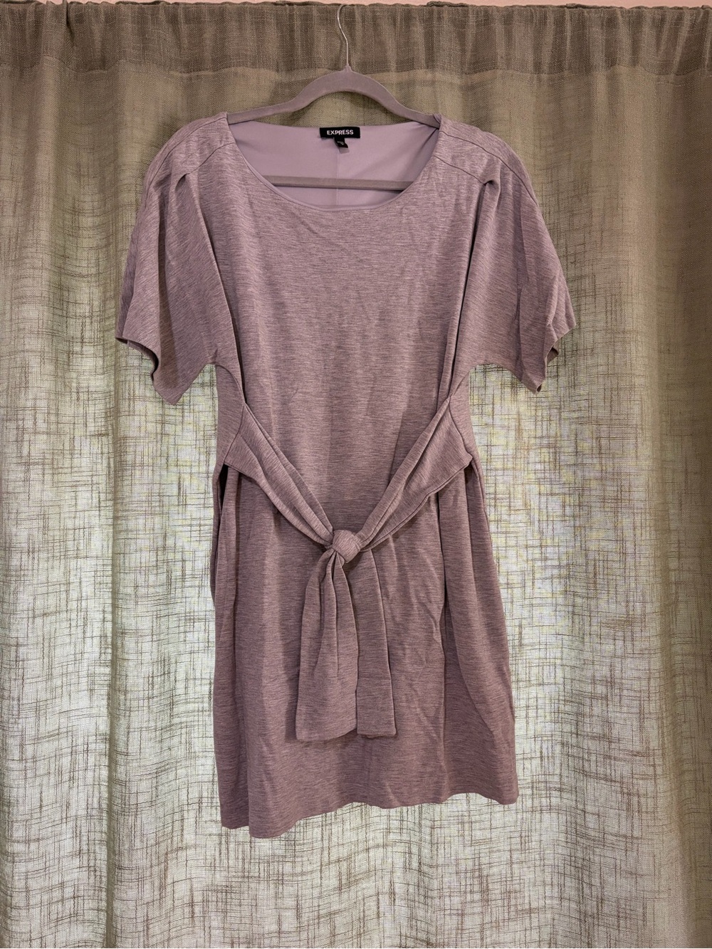 Express Grey Tie-Waist Mini Dress